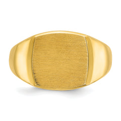 14k 14x14mm Men's Cushion Signet Ring