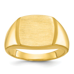 14k 14x14mm Men's Cushion Signet Ring