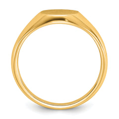 14k 12x10mm Men's Round Signet Ring