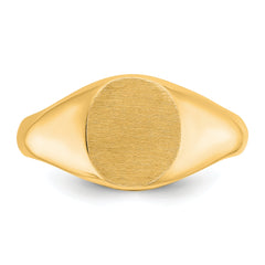 14k 12x10mm Men's Round Signet Ring