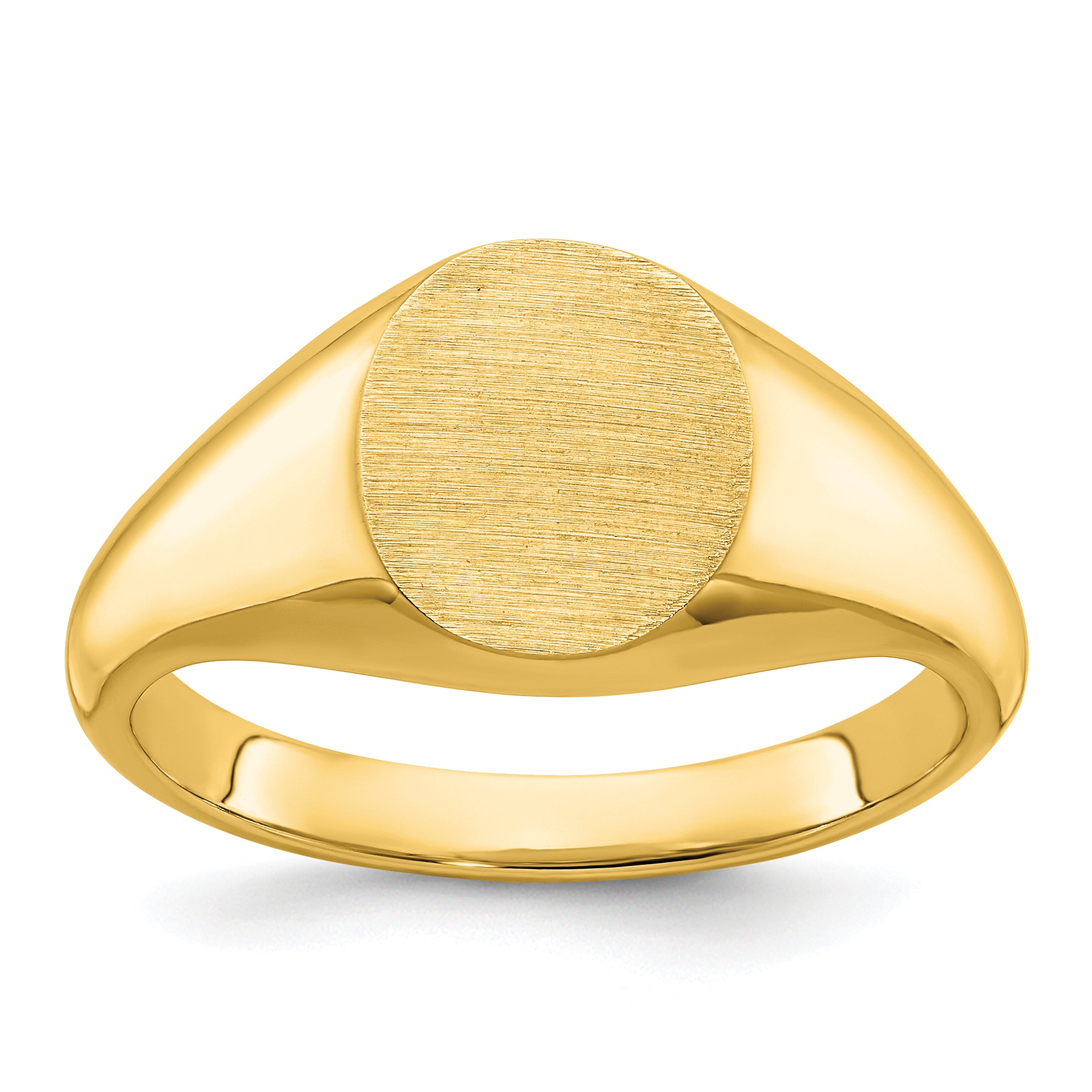 14k 12x10mm Men's Round Signet Ring