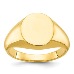 14k 14x12mm Men's Round Signet Ring