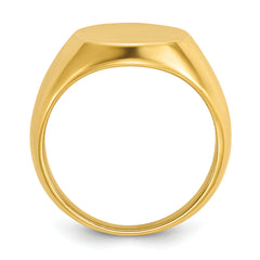 14k 16x14mm Men's Round Signet Ring