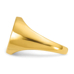 14k 16x14mm Men's Round Signet Ring