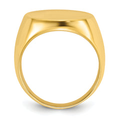 14k 20x18mm Men's Round Signet Ring