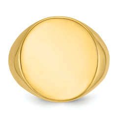 14k 20x18mm Men's Round Signet Ring