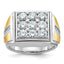 14k Two-tone Mens Polished Square Cluster Ring Mounting, Mounting Only - Sophia Jewelers