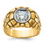10K Two-tone Nugget Solitaire Diamond Men's Ring - Sophia Jewelers