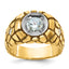 14k Two Tone 1 carat Lab Grown Diamond VS+ F+ Complete Men's Nugget Ring - Sophia Jewelers