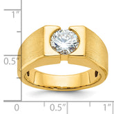14k Men's Polished and Satin Diamond Ring Mounting (No Stones Included)