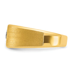 14k 1 carat Lab Grown Diamond VS/SI+ G+ Complete Polished and Satin Men's Ring