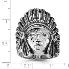 14k White Gold Men's Antiqued Diamond Native Headdress Ring Mounting (No Stones Included)