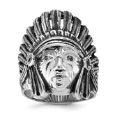 14kw Men's Antiqued Black Diamond Native Headdress Complete Ring
