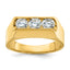 14k Mens Polished 3-Stone Ring Mounting, Mounting Only - Sophia Jewelers