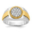 Men's Ribbed Cluster Ring in 14K Two-Tone Gold (1/2 ct. tw.), Size 10 - Sophia Jewelers