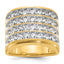 14k Mens Polished 4-Row Ring Mounting, Mounting Only - Sophia Jewelers