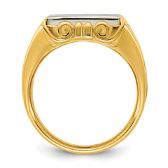 14k Two-Tone Engravable Square Signet ring
