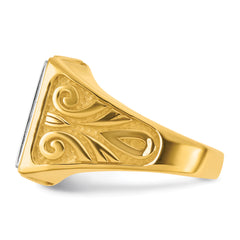 14k Two-Tone Engravable Square Signet ring