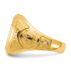 14k Two-Tone Engravable Square with Rounded Corners Signet ring