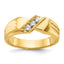 14k Mens Polished and Grooved 3-Stone Ring Mounting, Mounting Only - Sophia Jewelers