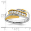14k Two-tone Mens Polished and Grooved Curved 7-Stone Ring Mounting, Mounting Only - Sophia Jewelers