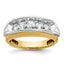 14k Two-tone Men's Polished and Grooved 5-Stone Ring Mounting, Mounting Only - Sophia Jewelers