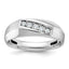14k White Gold Mens Polished and Satin 5-Stone Ring Mounting, Mounting Only - Sophia Jewelers