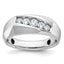 Men's Five-Stone Diamond Ring in 14K White Gold, 8.65mm (1/2 ct. tw.), Size 10 - Sophia Jewelers