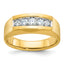 14k Men's Polished and Satin 5-Stone 1/2 Carat AA Quality Diamond Ring - Sophia Jewelers