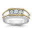 Men's Three-Stone Diamond Ring in 14K Two-Tone Gold, 9.63mm (1/2 ct. tw.), Size 10 - Sophia Jewelers