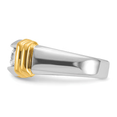 14k Two-tone 1 carat Lab Grown Diamond VS/SI+ G+ Complete Men's Ring