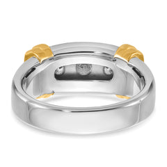 14k Two-tone 1 carat Lab Grown Diamond VS/SI+ G+ Complete Men's Ring