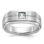 14k White Gold Mens Polished and Satin 3/8 carat Diamond Complete Ring - Sophia Jewelers