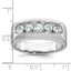 14k White Gold Men's Polished and Satin 5-Stone 1 Carat AA Quality Diamond Ring - Sophia Jewelers