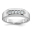Men's Five-Stone Diamond Ring in 14K White Gold, 7.16mm (1/4 ct. tw.), Size 10 - Sophia Jewelers