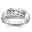 Men's Five-Stone Diamond Ring in 14K White Gold, 9.77mm (1/2 ct. tw.), Size 10 - Sophia Jewelers