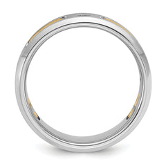 10k Two-tone Men's Polished Satin and Cut-Out 1/6 Carat A Quality Diamond 3-Stone Ring