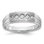 Men's Diamond Five-Stone Grooved Ring in 14K White Gold (1/4 ct. tw.), Size 10 - Sophia Jewelers