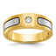 10k Two-tone Men's Polished and Satin Diamond Complete Ring