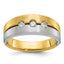 14k Two-tone Mens Polished and Satin 1/4 carat Diamond 3-Stone Complete Ring - Sophia Jewelers