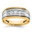 Men's Black Five-Stone Diamond Ring in 10K Two-Tone Gold (1/2 ct. tw.), Size 10 - Sophia Jewelers