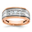 Men's Black Five-Stone Diamond Ring in 14K Two-Tone Gold, 9.3mm (1/2 ct. tw.), Size 10 - Sophia Jewelers