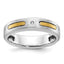 14k Two-tone Mens Polished and Satin Diamond Complete Ring - Sophia Jewelers