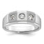 14k White Gold Mens Polished and Satin Diamond Ring Mounting, Mounting Only - Sophia Jewelers