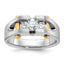 14k Two-tone Mens Polished and Satin Channel-set 3-Stone 3/4 Carat AA Diamond Ring - Sophia Jewelers