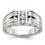 14k Two-tone Mens Polished and Satin 1/4 carat Diamond Complete Ring - Sophia Jewelers