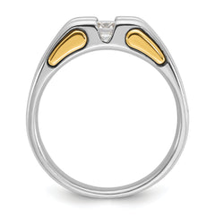 10k Two-tone Men's Diamond Complete Ring