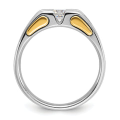 14k Two-tone Men's Complete Lab Grown VS/SI FGH Dia Ring - Sophia Jewelers