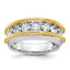Men's White Lab-Grown Diamond Ring in 14K Two-Tone Gold, 3.4mm (1 1/2 ct. tw.), Size 10 - Sophia Jewelers