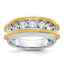 14k Two-tone Mens Polished Channel-set 7-Stone 1.5 Carat AA Diamond Ring - Sophia Jewelers